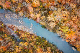 Drone photograph looking down on the Upper Buffalo during the month of November