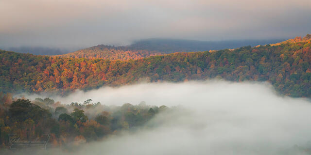 First Light & Fog Panorama print