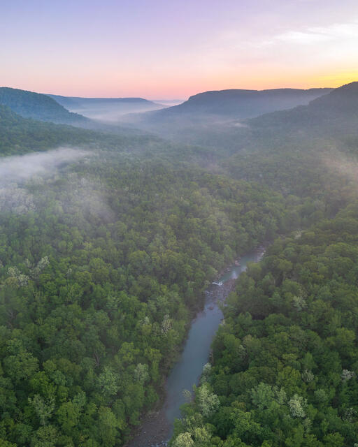 Upper Buffalo Aerial Dawn print