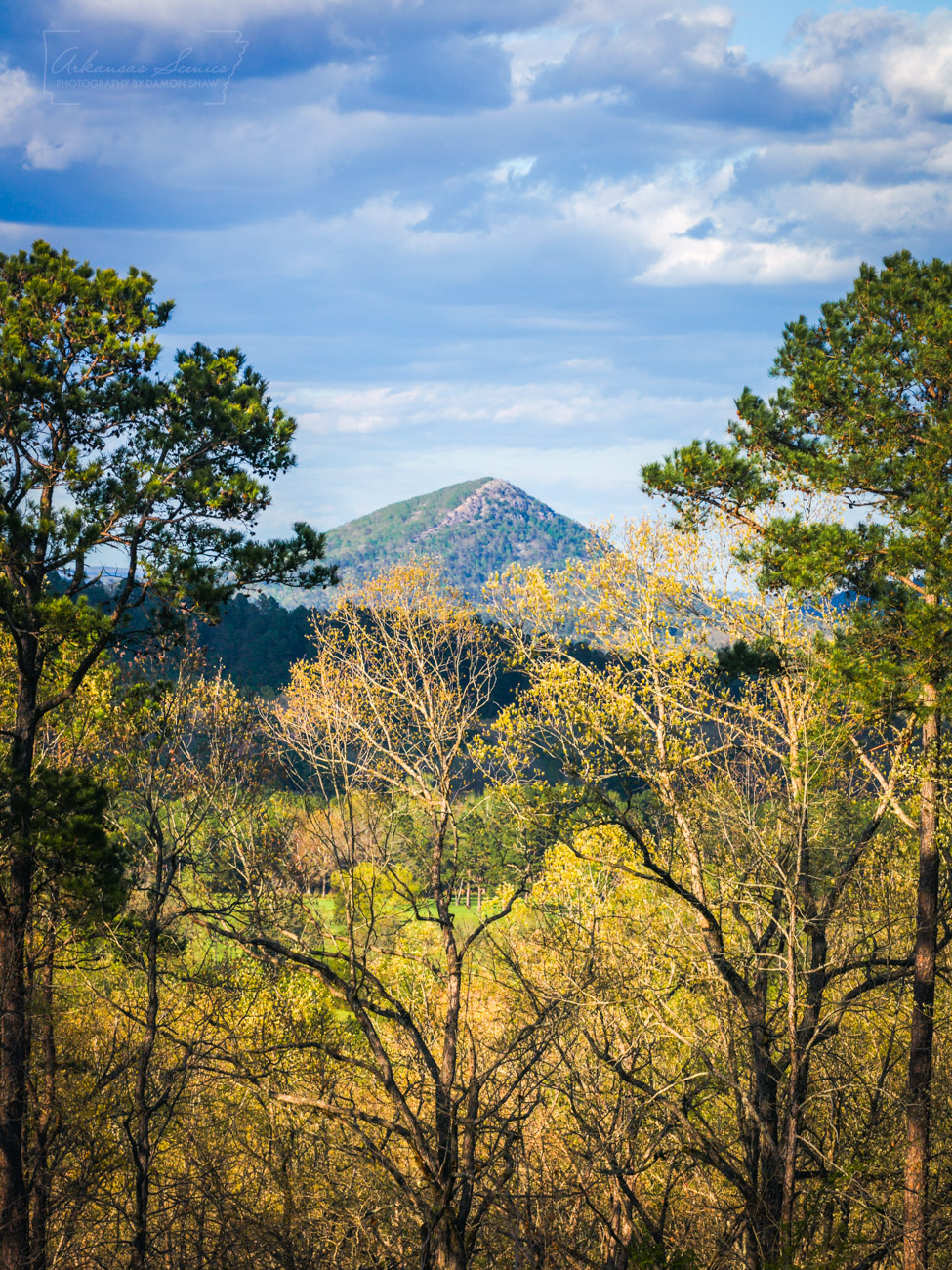 A peek toward Pinnacle Mountain from a residential neighborhood in far west Little Rock.