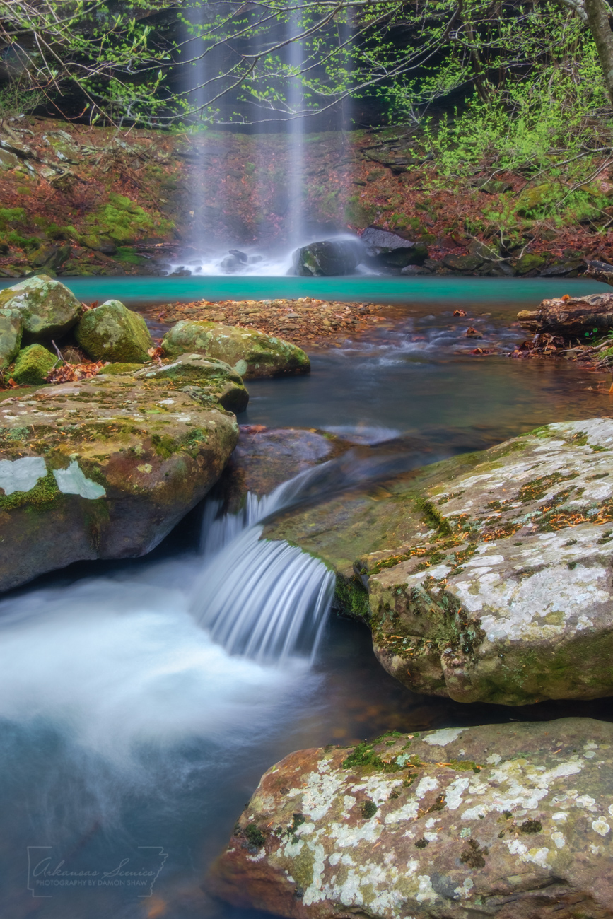 The base of Bowers Hollow Falls during the month of April