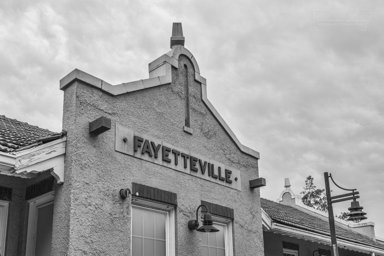 The train depot building off Dickson Street in Fayetteville.