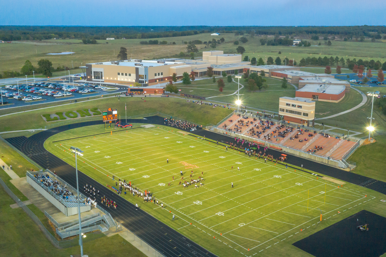 The high school football stadium in Gravette.