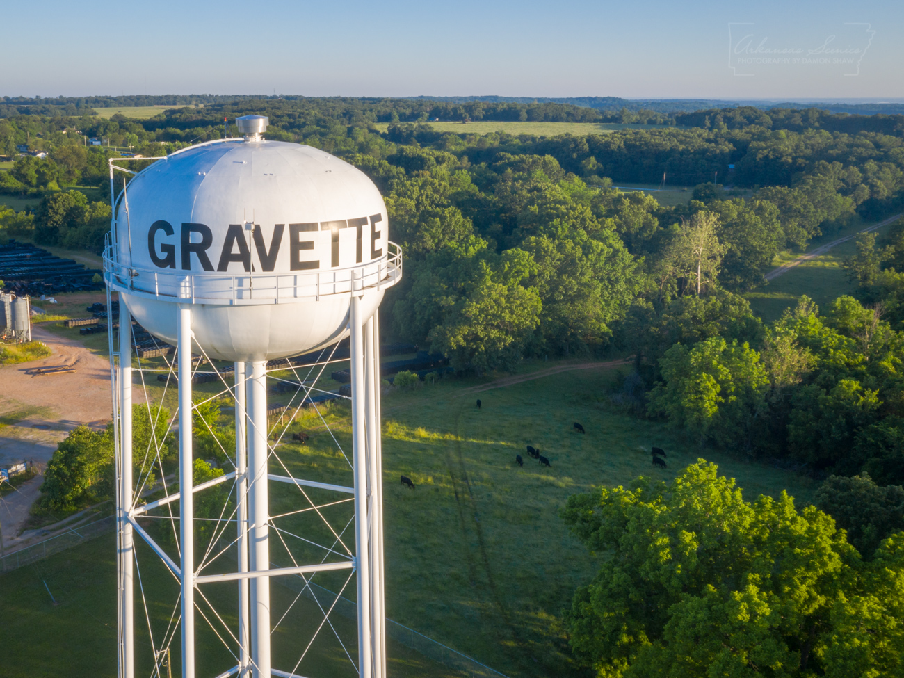 The old water tower just outside of Gravette